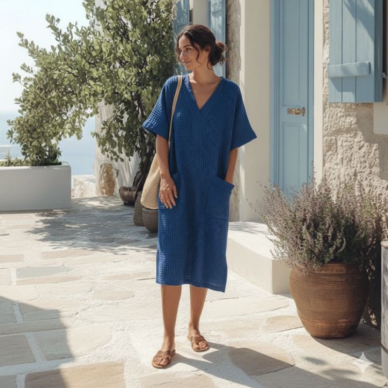 Marina Kaftan Long Length – Waffle Weave
