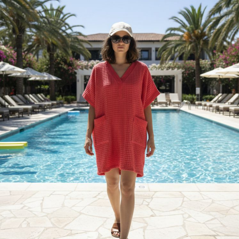 Marina Kaftan Short Length – Waffle Weave