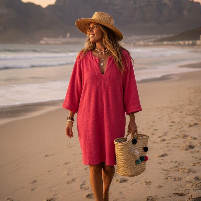 Coral Kaftan - Terry Towelling